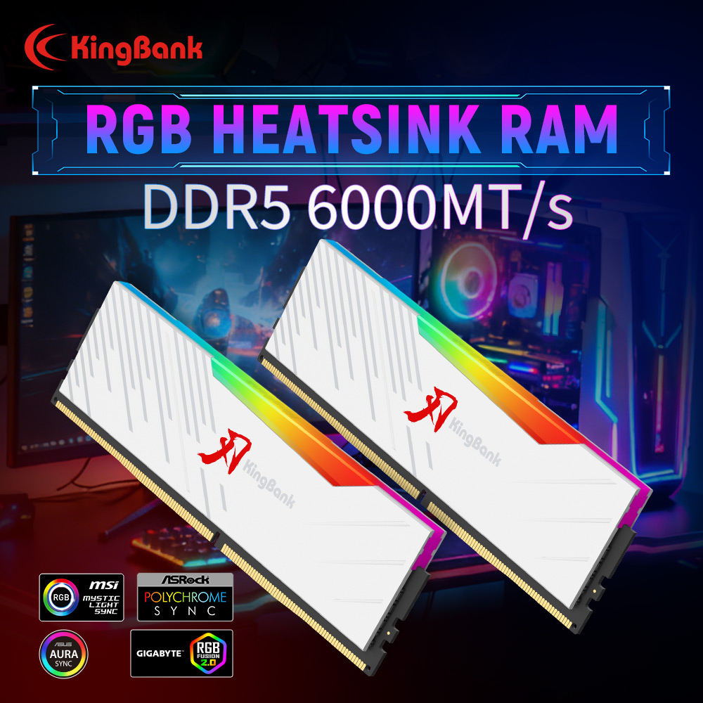 ذاكرة كينج بانك KRRW DDR5 RGB  - مراجعة Ddr5 16Gb 6000Mhz وسعره