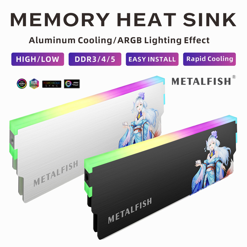 METALFISH DRAM المبرد 5V-3PIN  - مراجعة Ddr5 Rgb Ram وسعره
