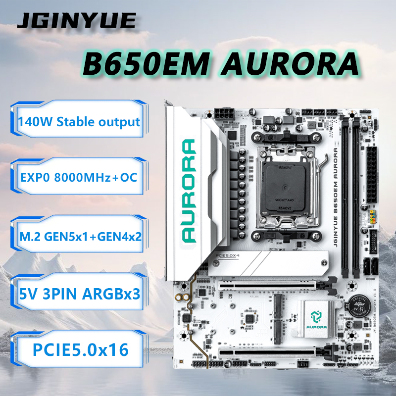 JGINYUE B650M AURORA اللوحة ال - مراجعة Ddr5 Rgb Ram وسعره